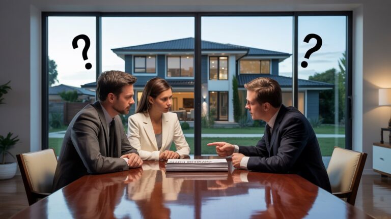 couple talking with buyers agent in Australia